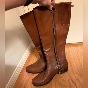 Blondo Tall Tan Brown Leather Tall Waterproof Boots Sz 9